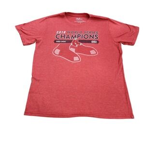 Boston Red Sox Shirt Mens M Red MLB Baseball Majestic Threads 2018 WS Champs
